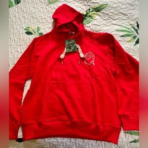 Bape 3d letter pullover hoodie red